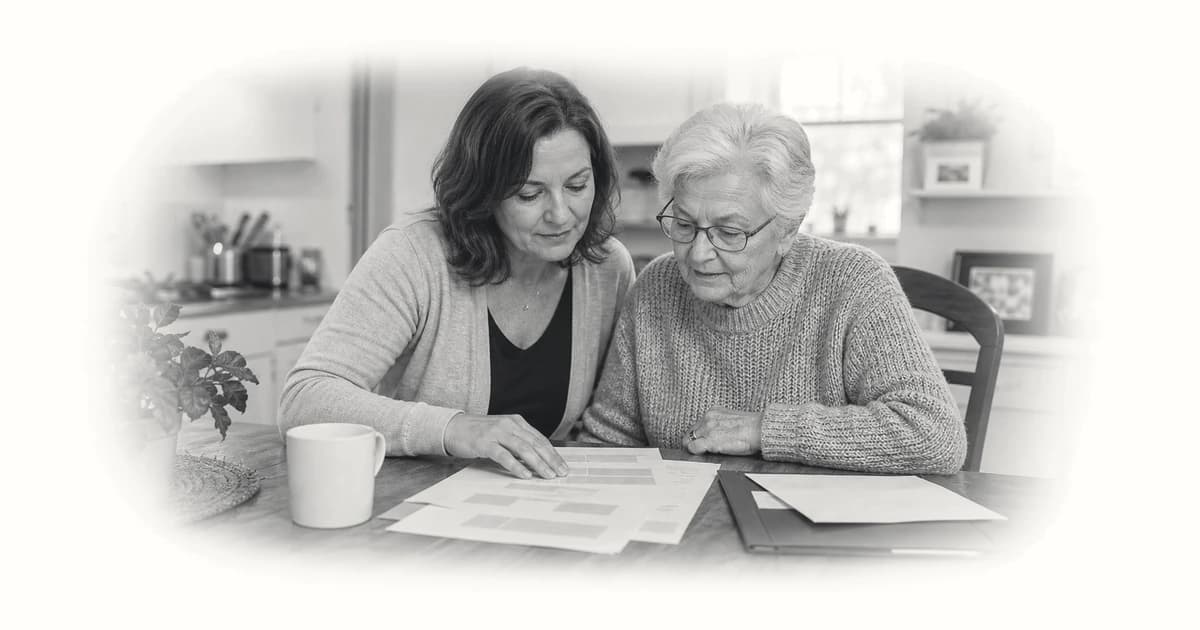 Caregiver reviewing Canadian benefits and tax credit information